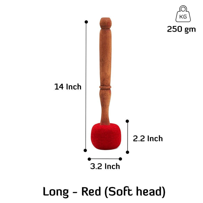 Mallet Long Red - 13inches - Soft Head | Verified Sustainable Musical Instruments on Brown Living™