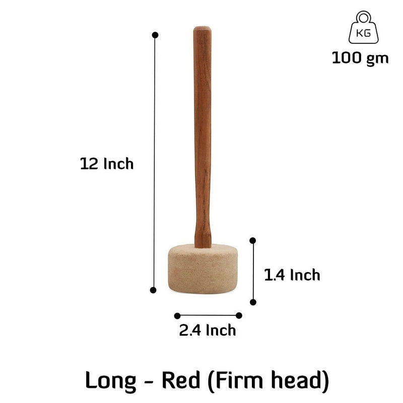 Mallet Long Red - 6cm - Firm Head | Verified Sustainable Musical Instruments on Brown Living™