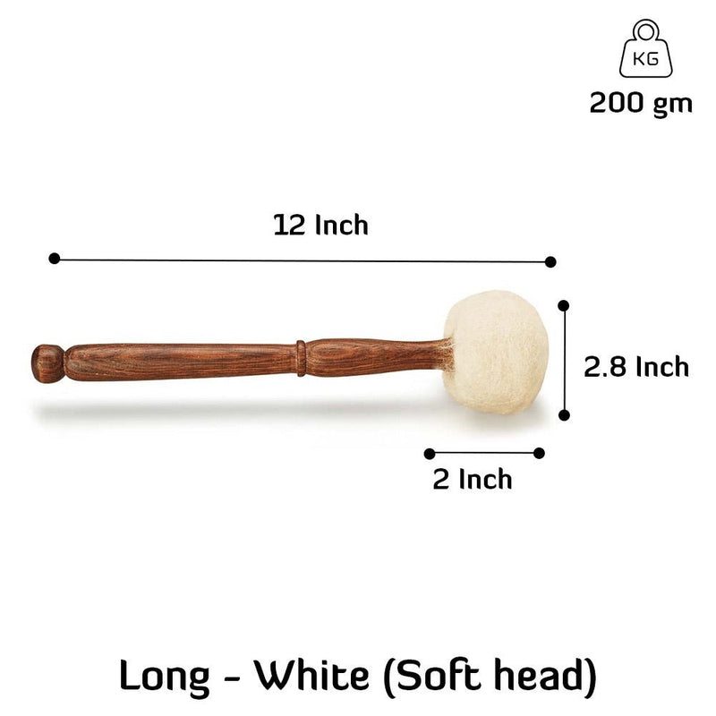 Mallet Long White - 11 inch - Soft Head | Verified Sustainable Musical Instruments on Brown Living™