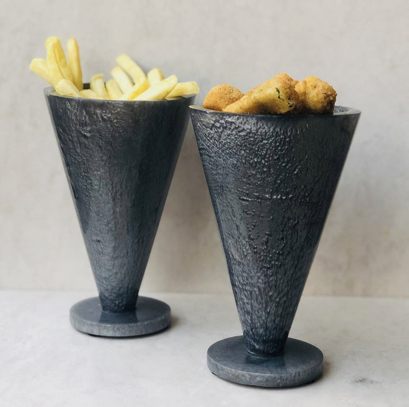 MDF Cone Snack Holder (Grey) | Verified Sustainable Home Decor on Brown Living™