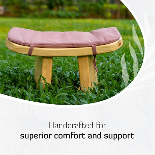 Meditation Bench with Cushions - Standard | Verified Sustainable Yoga Pillow on Brown Living™