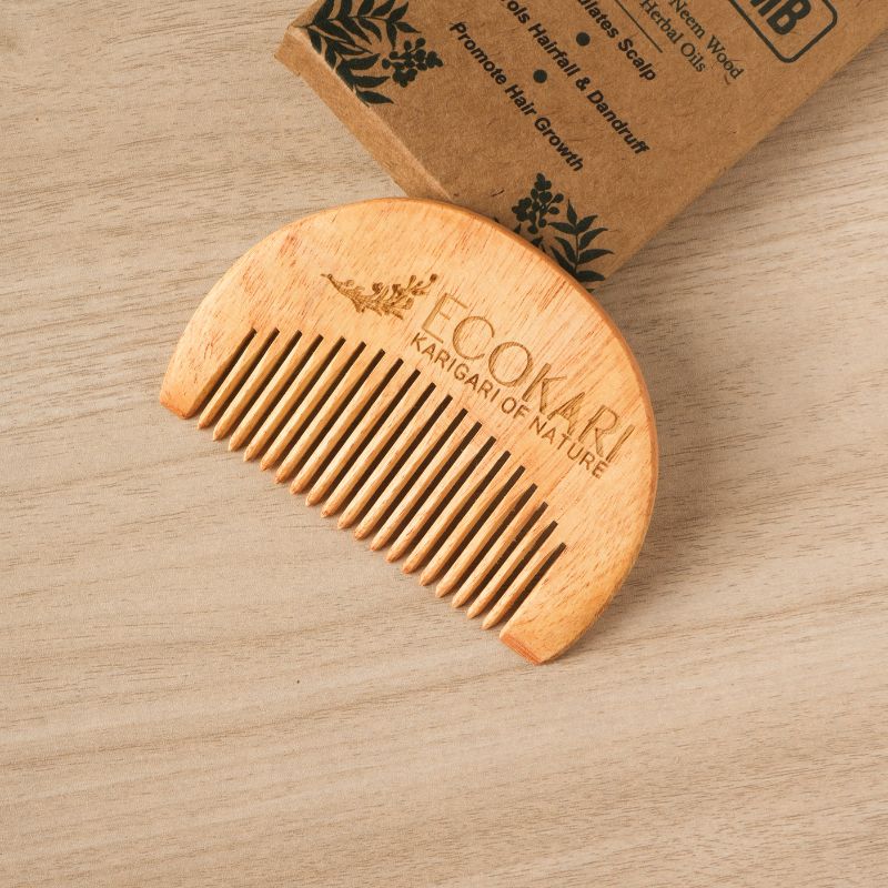 Men’s Neem Wood Beard Comb | Verified Sustainable Hair Comb on Brown Living™