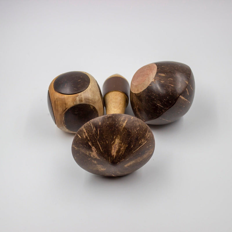 Mini Coconut Shakers Combo of 3 - Round, Square, Eye | Verified Sustainable Musical Instruments on Brown Living™