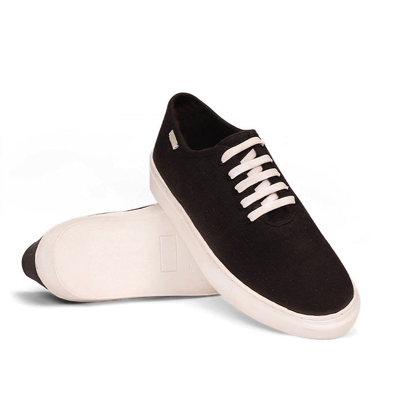 Minimal Black Mens Sneaker Lace Up | Verified Sustainable Mens Casual Shoes on Brown Living™