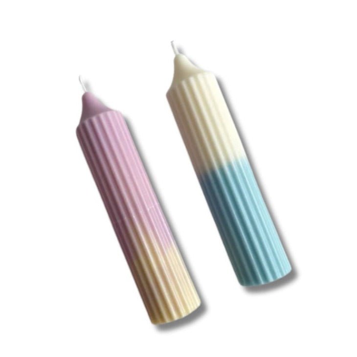 Mix & Match Hope Pillar- Small (Pink-Yellow & Blue-White) | Verified Sustainable Candles Fragrances on Brown Living™