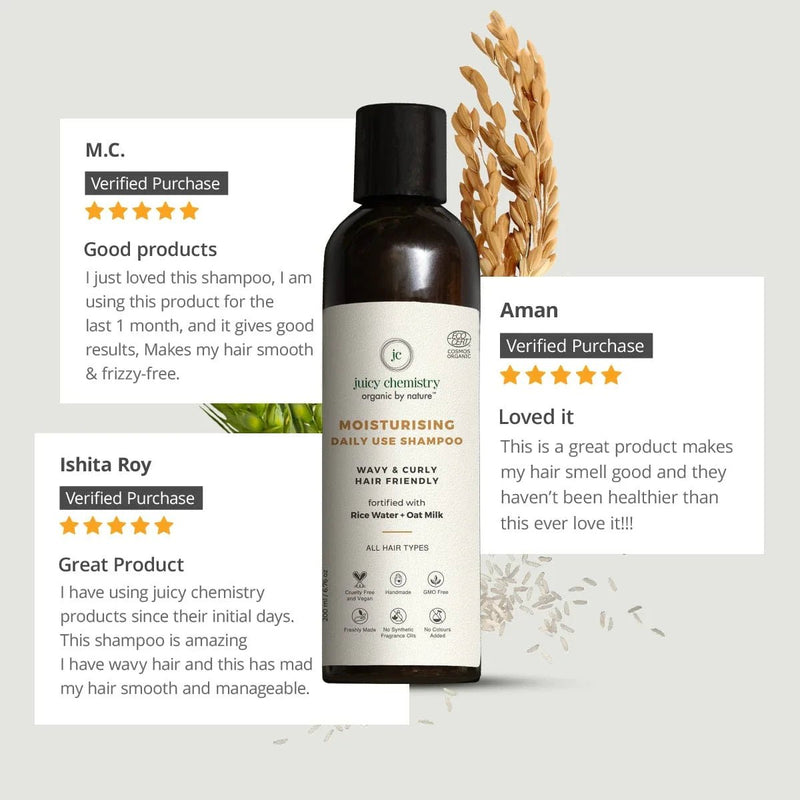 Moisturising Rice Water & Oat Milk Daily Shampoo - 200 ml | Verified Sustainable Hair Shampoo on Brown Living™