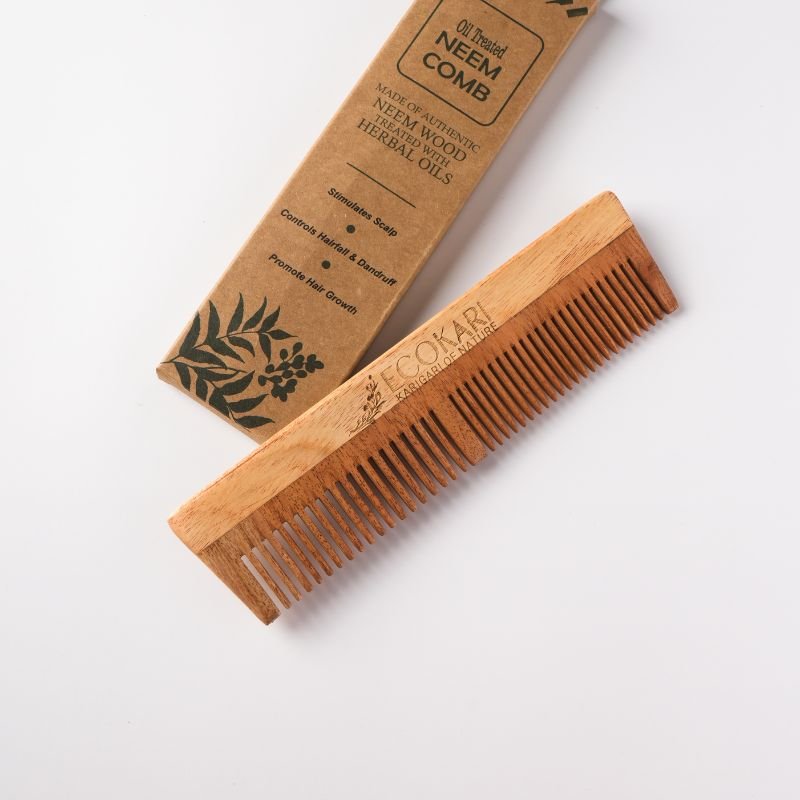 Natural Neem Wood Comb | Treated with Herbal Oils | Verified Sustainable Hair Comb on Brown Living™