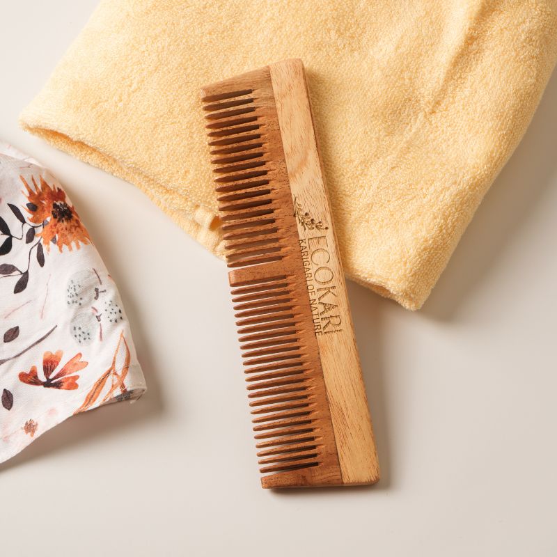 Natural Neem Wood Comb | Treated with Herbal Oils | Verified Sustainable Hair Comb on Brown Living™