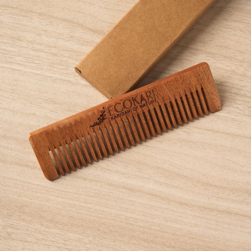 Natural Neem Wooden Combs Set | Verified Sustainable Hair Comb on Brown Living™