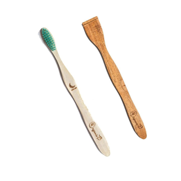 Neem Toothbrush with Neem Tongue Cleaner | Verified Sustainable Tongue Cleaner on Brown Living™