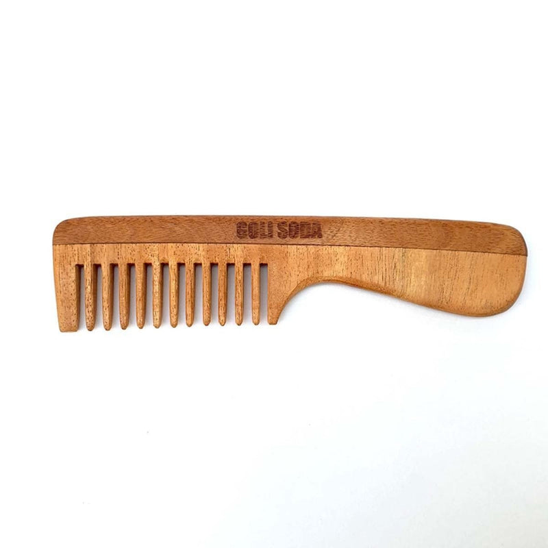 Neem Wood Comb - Wide Tooth with Handle | Verified Sustainable Hair Comb on Brown Living™