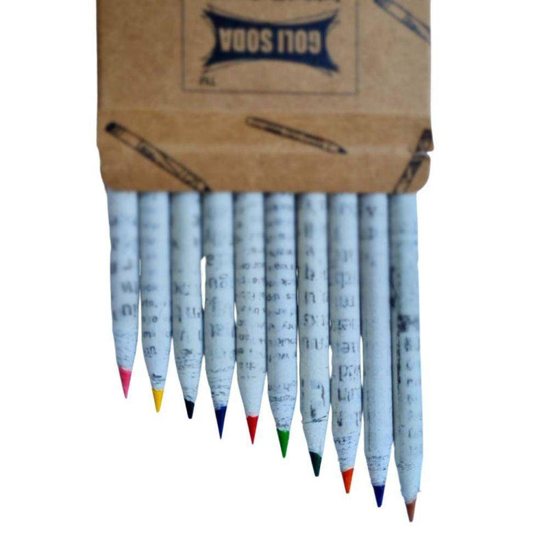 Newspaper Colour Pencils 10 Colours | Verified Sustainable Pencils on Brown Living™