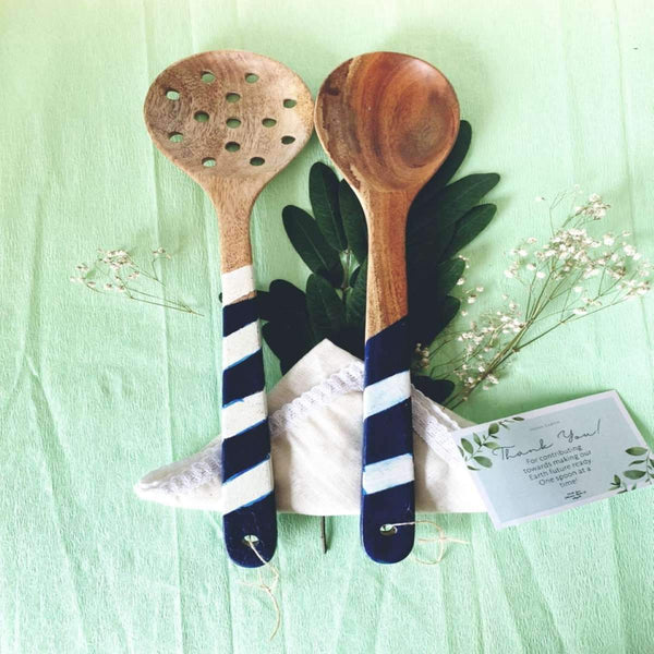 Ocean Blue Cooking Spoon | Set Of 2