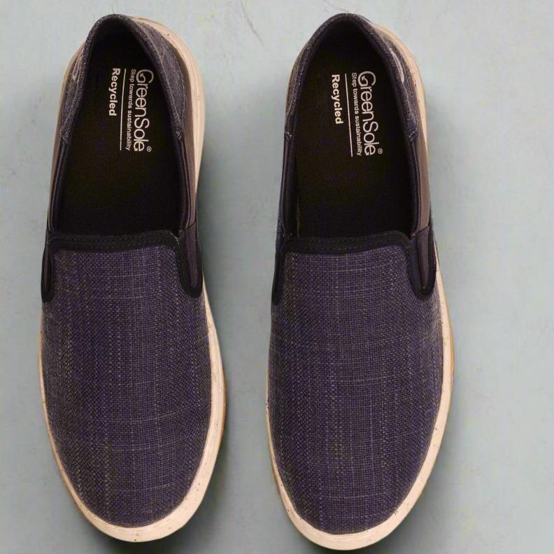 Oceanease Men's Vegan Slip - On Shoes in Navy Blue | Verified Sustainable Mens Slipons on Brown Living™