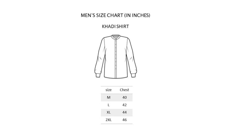 Off White Mandarin Collar Khadi Shirt | Verified Sustainable Mens Shirt on Brown Living™