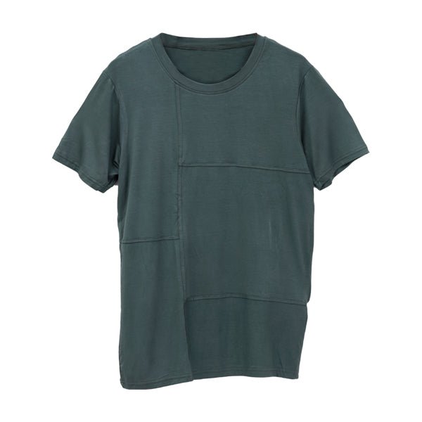 Olive Green Bamboo Block T-shirt | Unisex T shirt | | Verified Sustainable Womens T-Shirt on Brown Living™