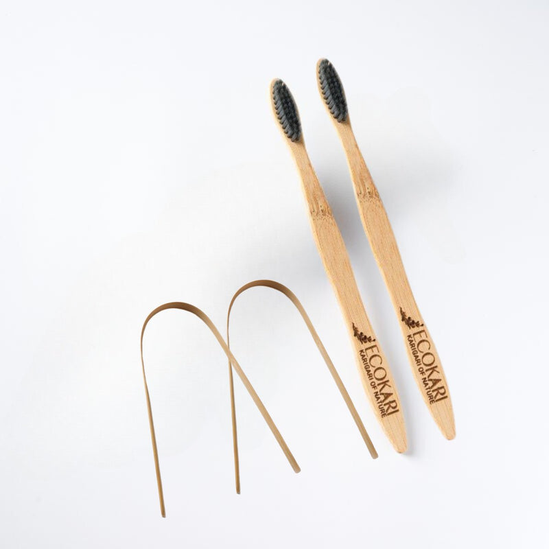 Organic Bamboo Toothbrush with Tongue Cleaner | Verified Sustainable Oral Care on Brown Living™