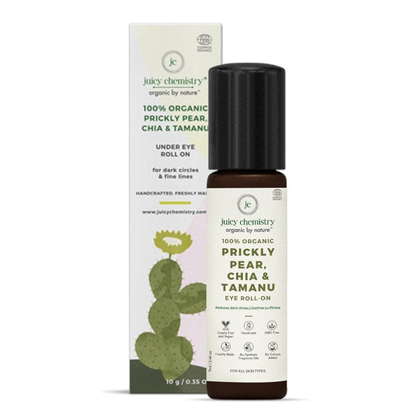 Organic Prickly Pear, Chia & Tamanu Eye Rollon For Dark Circles & Fine Lines - 7ml | Verified Sustainable Under Eye Gel on Brown Living™