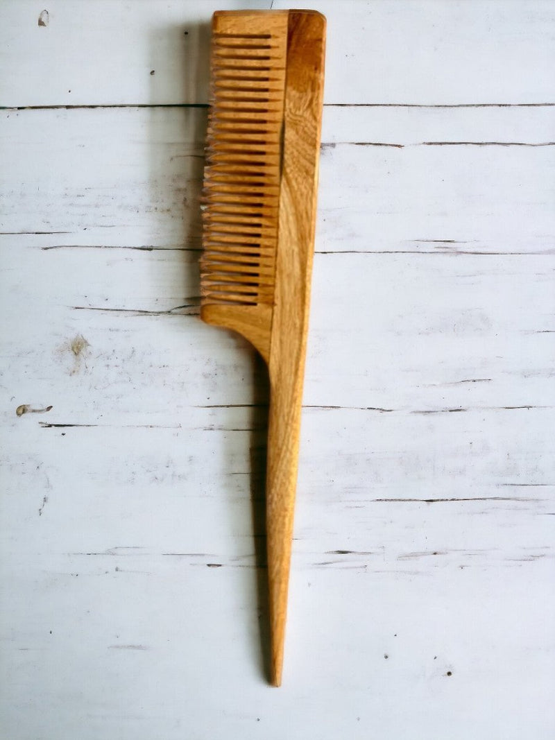 Organic Wooden Neem Wood Comb Range - Pack of 1 | Verified Sustainable Hair Comb on Brown Living™