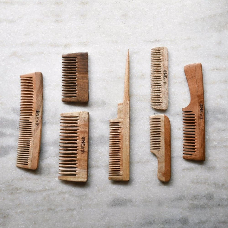 Organic Wooden Neem Wood Comb Range - Pack of 1 | Verified Sustainable Hair Comb on Brown Living™