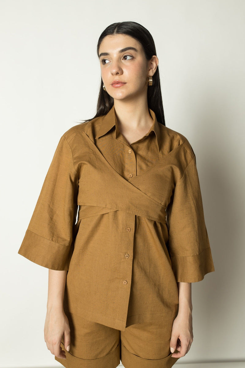 Overlay Hemp Cotton Shirt | Verified Sustainable Womens Shirt on Brown Living™