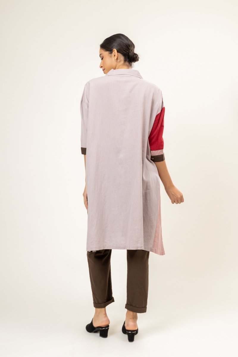 Panelled Blake Upcycled Cotton Tunic | Verified Sustainable Womens Tunic on Brown Living™