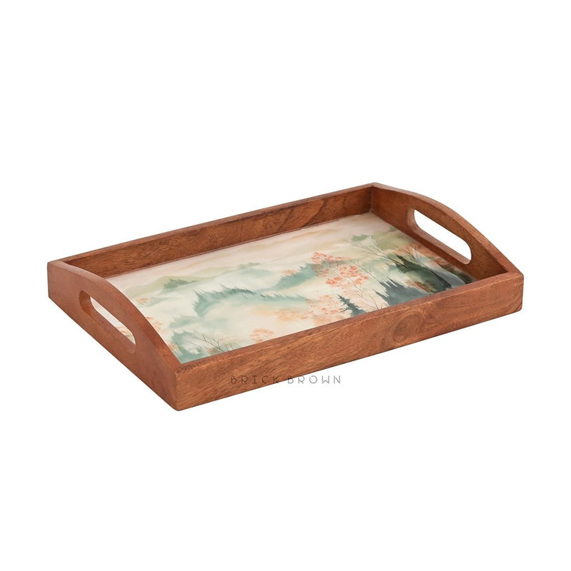 Panorama Handcrafted Serving Tray | Made with Mango Wood | Verified Sustainable Trays & Platters on Brown Living™