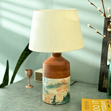 Panorama Night Lamp | Handcrafted Mango Wood Table Lamp | Verified Sustainable Lamps & Lighting on Brown Living™