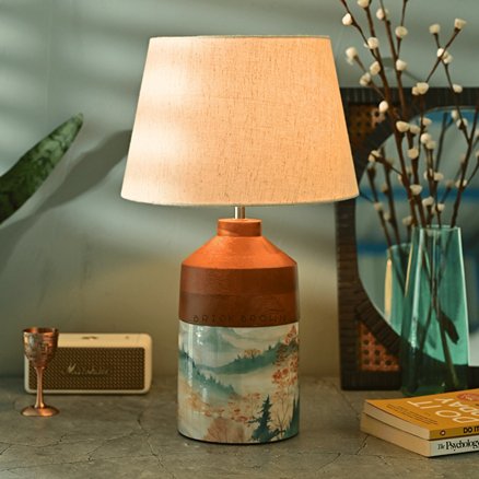 Panorama Night Lamp | Handcrafted Mango Wood Table Lamp | Verified Sustainable Lamps & Lighting on Brown Living™