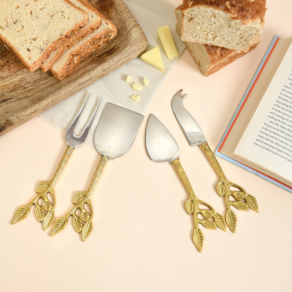 Patram Brass and Stainless Steel Cheese Knives | Lead Free | Verified Sustainable Kitchen Tools on Brown Living™