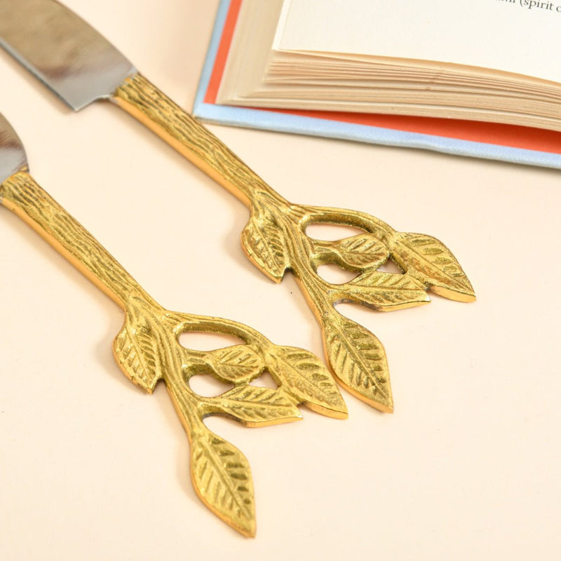 Patram Brass and Stainless Steel Cheese Knives | Lead Free | Verified Sustainable Kitchen Tools on Brown Living™