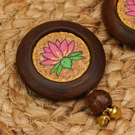 Pichwai Lotus Diwali Reclaimed Wood Door Hanging | Pack of 2 | Verified Sustainable Wall Decor on Brown Living™