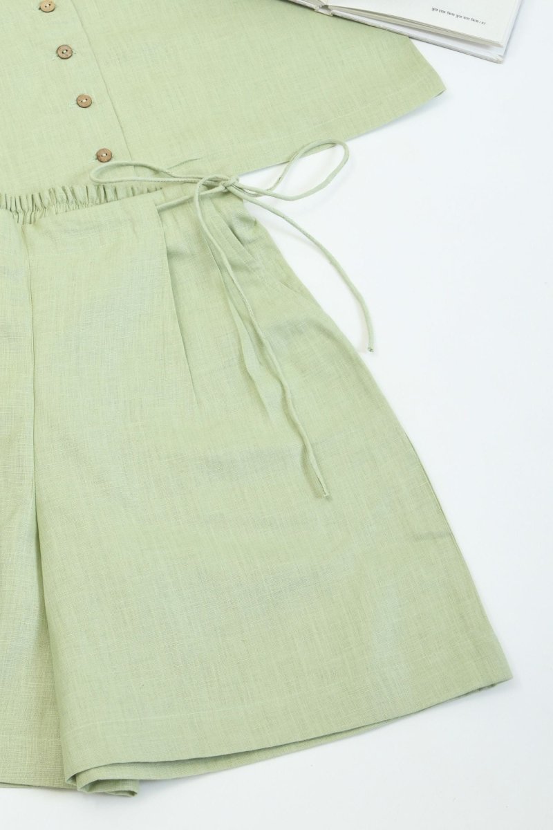 Pista Casual Hemp Shorts | Side - Tying String | Verified Sustainable Womens Shorts on Brown Living™