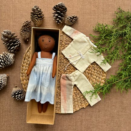 Play Set - Bindiya - Cotton Fabric Toy - Deep | Verified Sustainable Role & Pretend Play Toys on Brown Living™