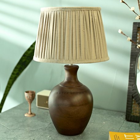 Potra Night Lamp | Handcrafted Mango Wood Table Lamp | Verified Sustainable Lamps & Lighting on Brown Living™