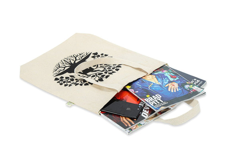 Premium Cotton Canvas Tote Bag - Buddha White | Verified Sustainable Tote Bag on Brown Living™