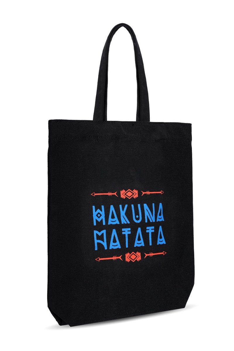 Premium Cotton Canvas Tote Bag - Hakuna Matata Black | Verified Sustainable Tote Bag on Brown Living™