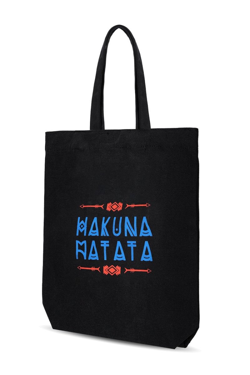 Premium Cotton Canvas Tote Bag - Hakuna Matata Black | Verified Sustainable Tote Bag on Brown Living™