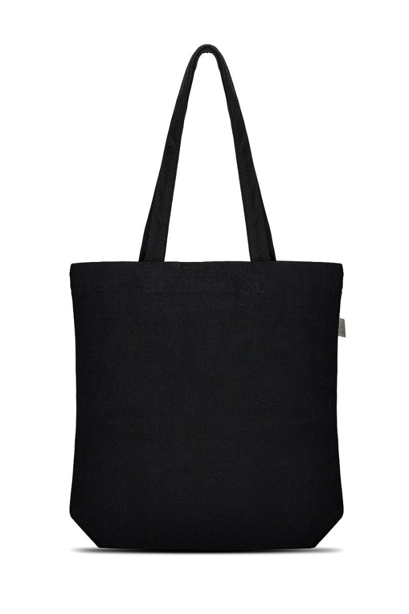 Premium Cotton Canvas Tote Bag - Hakuna Matata Black | Verified Sustainable Tote Bag on Brown Living™