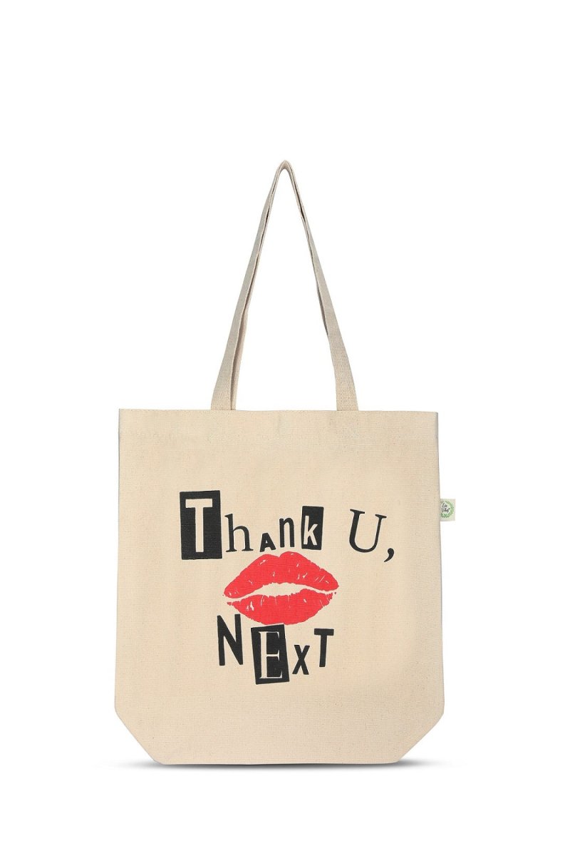 Premium Cotton Canvas Tote Bag - Thank You White | Verified Sustainable Tote Bag on Brown Living™