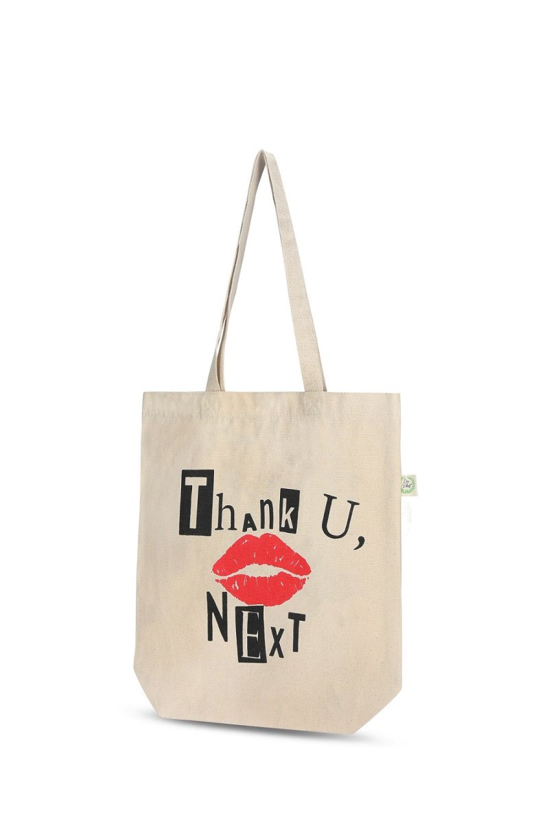 Premium Cotton Canvas Tote Bag - Thank You White | Verified Sustainable Tote Bag on Brown Living™