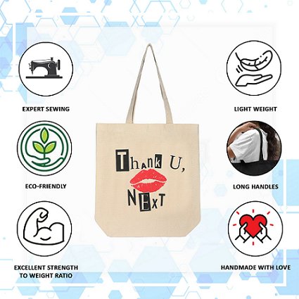 Premium Cotton Canvas Tote Bag - Thank You White | Verified Sustainable Tote Bag on Brown Living™