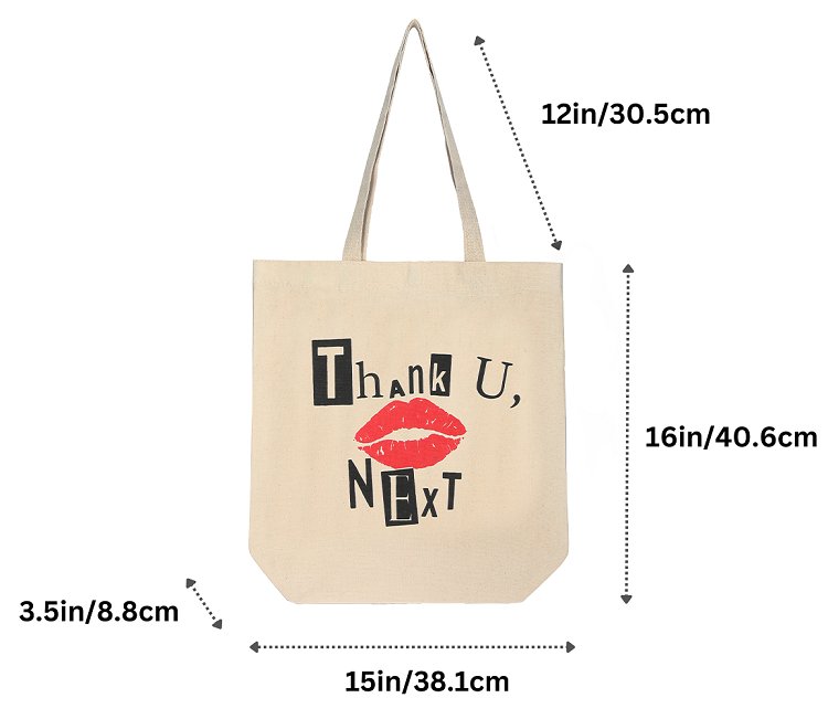 Premium Cotton Canvas Tote Bag - Thank You White | Verified Sustainable Tote Bag on Brown Living™