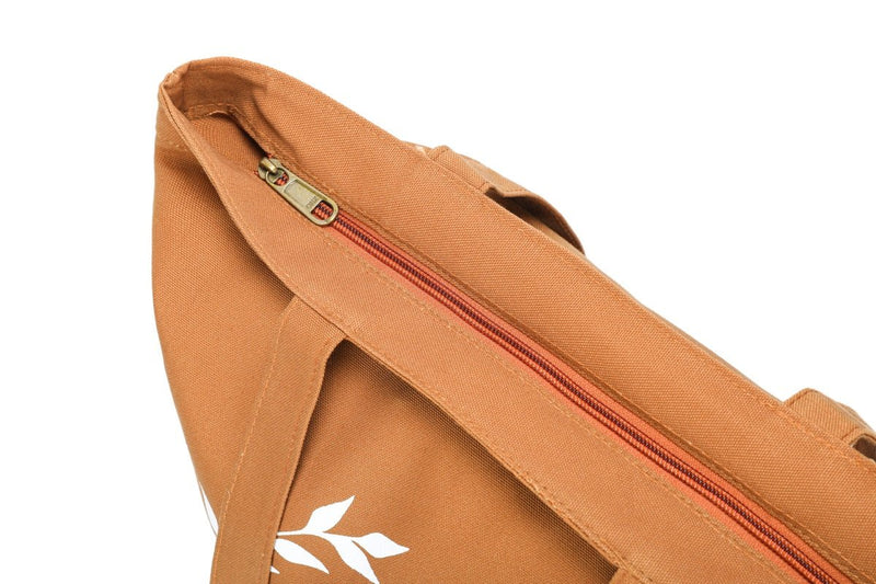 Premium Cotton Canvas Tote Bag with Zip- Tan | Verified Sustainable Tote Bag on Brown Living™