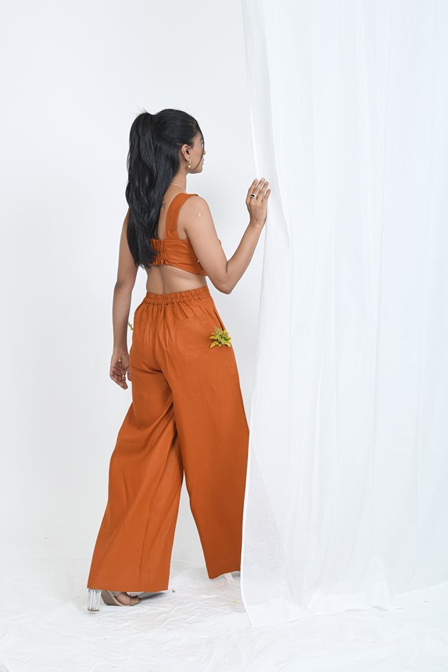 Pure Hemp Fabric Rust Orange Crop Top | Loungewear [Limited Edition] | Verified Sustainable Womens Top on Brown Living™