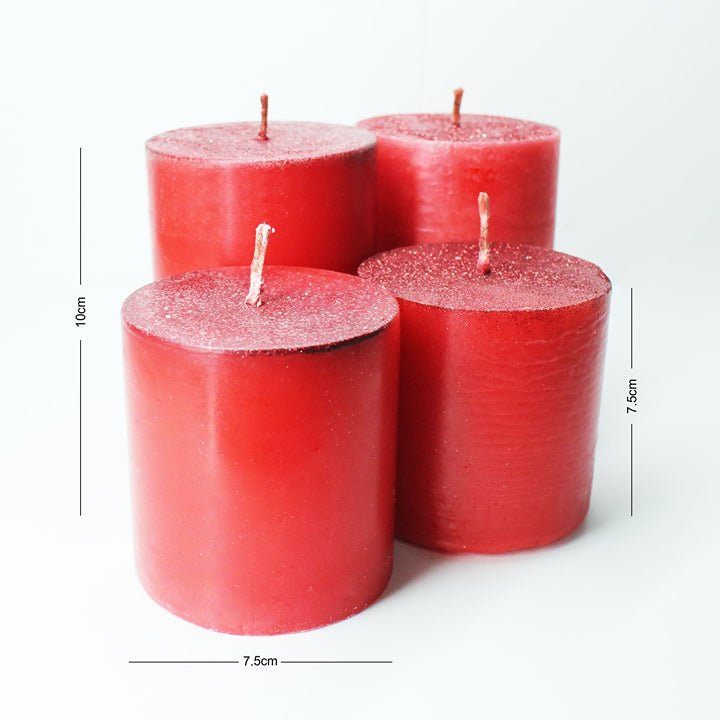 Red Pillar Jumbo Perfumed Candles / Set of 4 | Verified Sustainable Candles & Fragrances on Brown Living™