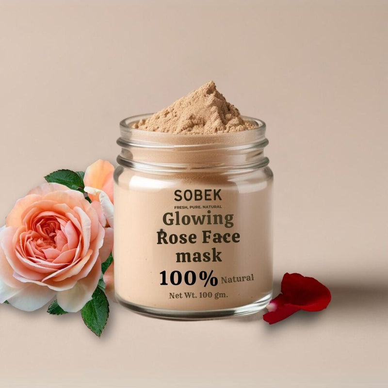 Rose Glowing Powder Face Mask Pack 100 g | Verified Sustainable Face Mask on Brown Living™