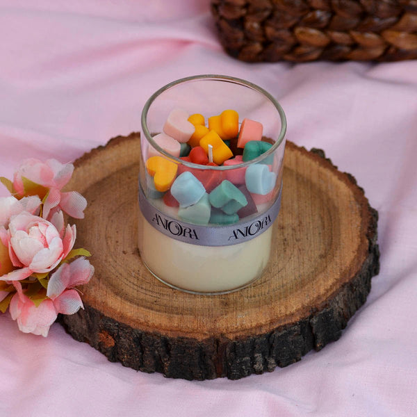 Rose Multi Color Heart Soy Wax Candle | Verified Sustainable Candles & Fragrances on Brown Living™