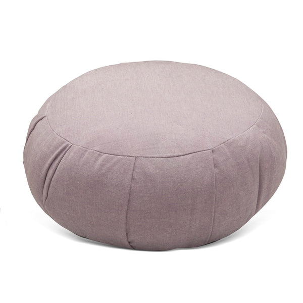 Round Zafu Meditation and Yoga Cushion - Filled with Cotton - Lavender | Verified Sustainable Yoga Pillow on Brown Living™