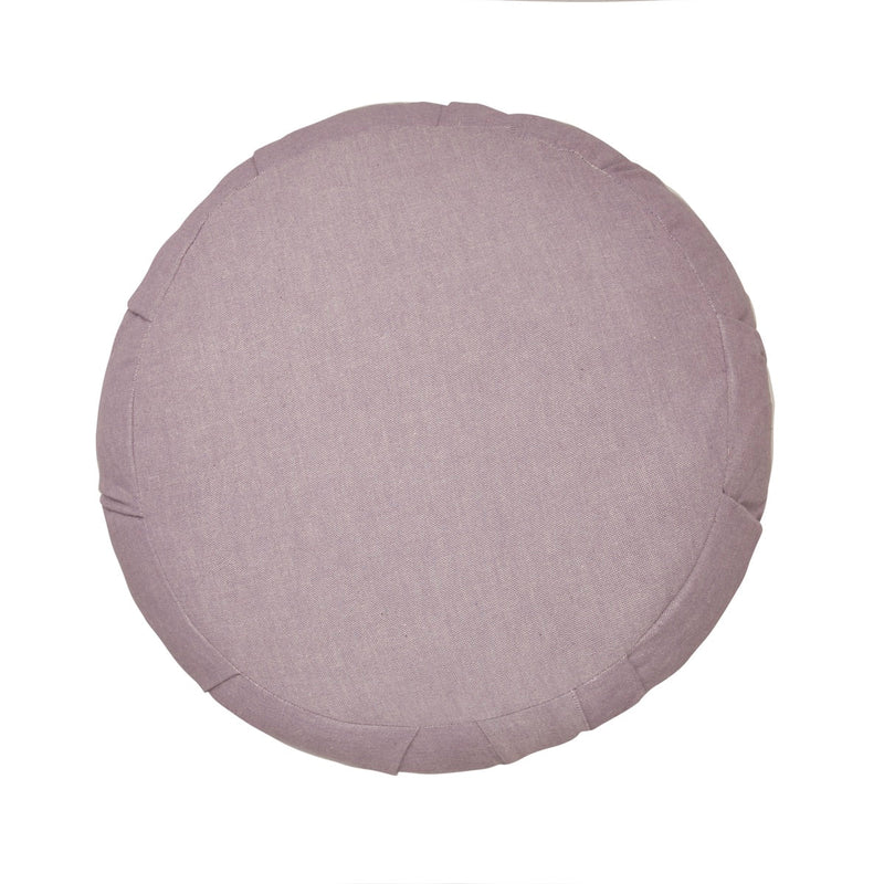 Round Zafu Meditation and Yoga Cushion - Filled with Cotton - Lavender | Verified Sustainable Yoga Pillow on Brown Living™